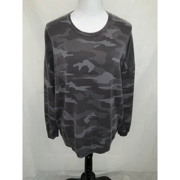 Athleta Camo Print Long Sleeve Studio to Street Crewneck Sweatshirt Size L - Picture 1 of 5